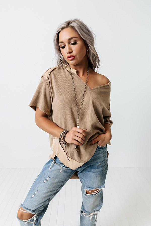 Red Rocks Concert Shift Top In Khaki Image - 1