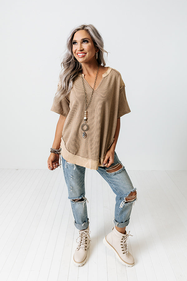 Red Rocks Concert Shift Top In Khaki Image - 2