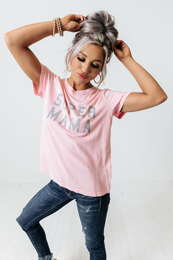 Super Mama Vintage-Wash Graphic Tee Image - 1