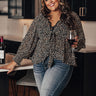 Stolen Moment Floral Front Tie Top in Black Curves Image - 1