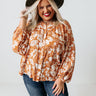 In Harmony Floral Shift Top in Light Rust Curves Image - 1