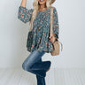 Not So Subtle Floral Top In Blue Image - 1