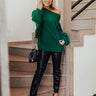 All The Feels Off Shoulder Sweater In Green Image - 1