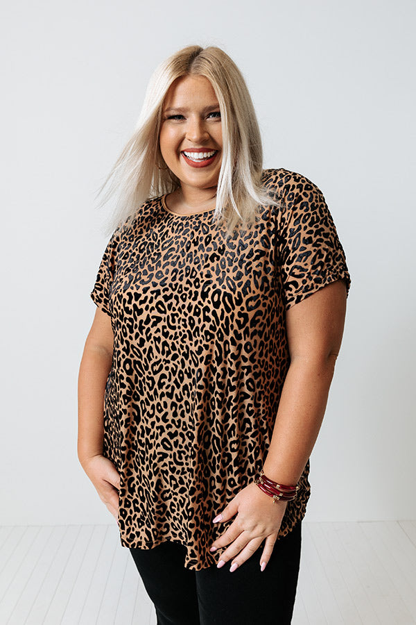Love Hard Leopard Velvet Top In Curves Image - 2