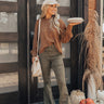 Pumpkin Bonfire Knit Sweater In Brown Image - 1