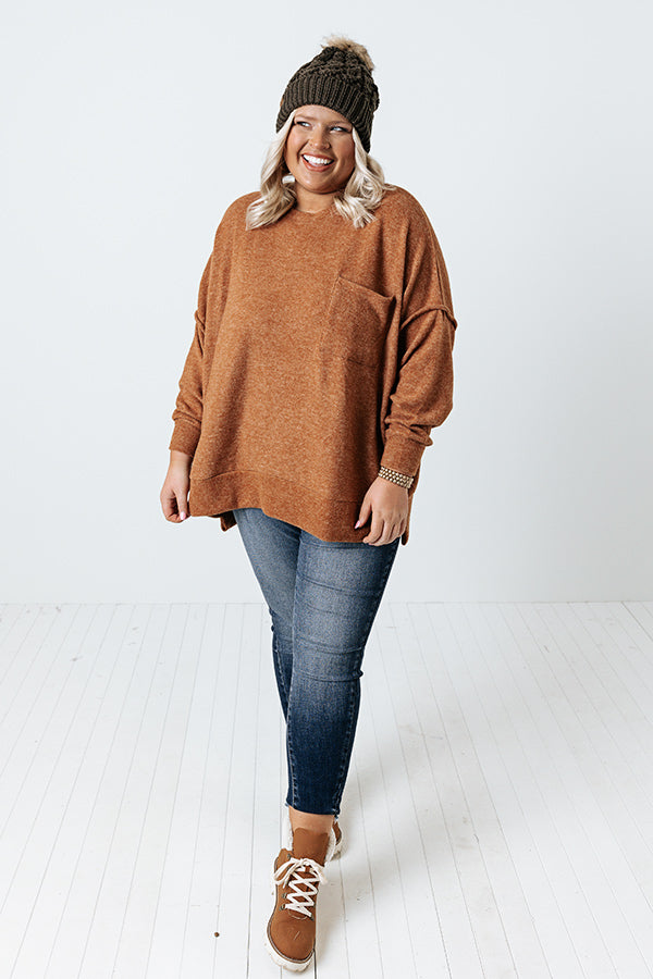 Upstate Cozy Shift Sweater In Camel Curves Image - 2