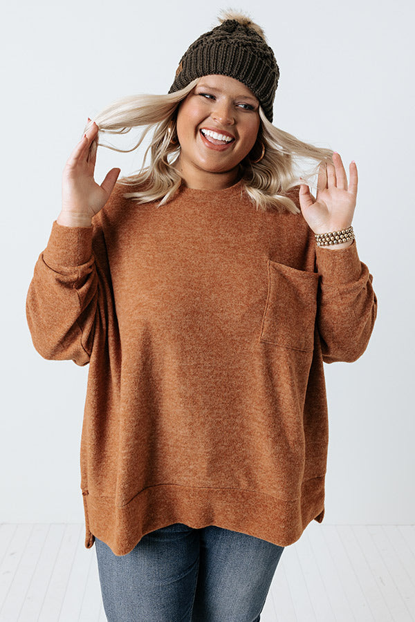 Upstate Cozy Shift Sweater In Camel Curves Image - 1