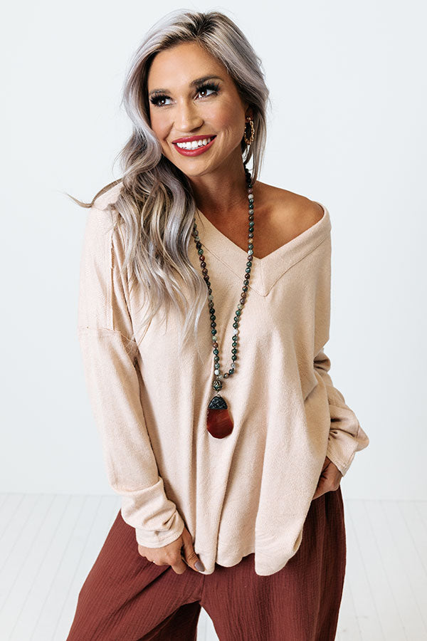 The Chill Down Shift Top In Iced Latte