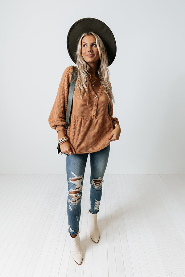 Autumn Woods Waffle Knit Top Image - 2
