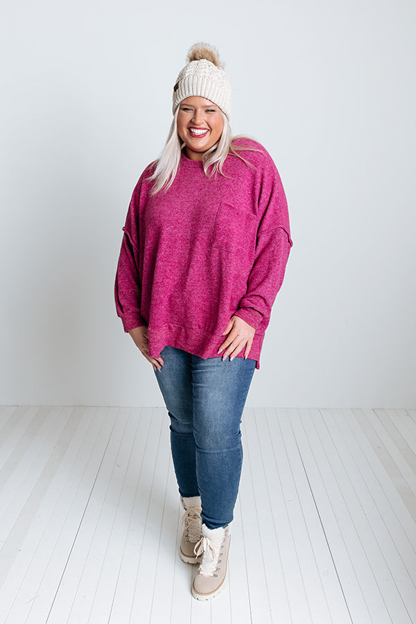 Upstate Cozy Shift Sweater In Berry Curves Image - 2
