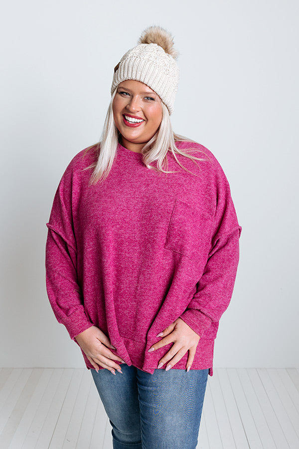 Upstate Cozy Shift Sweater In Berry Curves Image - 1