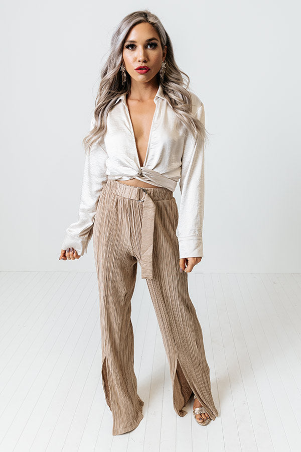 The Saleen Pleated Pants In Iced Latte Image - 3