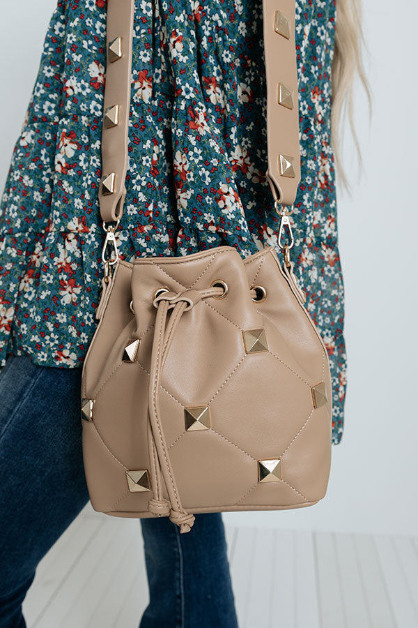Deepest Desires Faux Leather Crossbody In Warm Taupe Image - 2