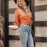 Pumpkin Bonfire Knit Sweater In Rust Image - 1