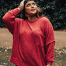 Upstate Cozy Shift Sweater In Red Curves Image - 1