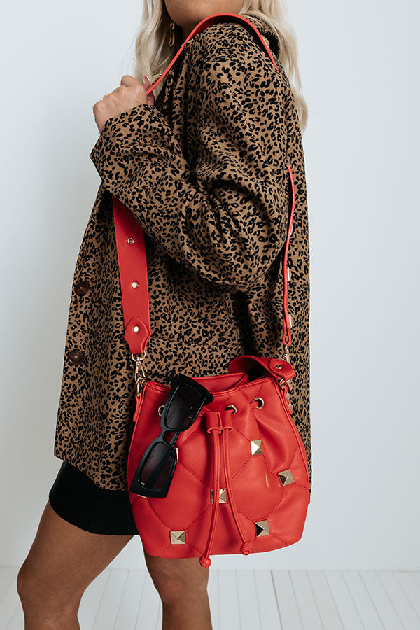 Deepest Desires Faux Leather Crossbody In Scarlet Image - 1