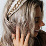 Please And Thanks Faux Leather Headband In Birch Image - 1