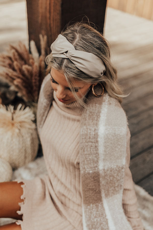 Genuine Love Faux Leather Headband In Birch