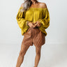 Unspoken Moment Satin Shift Top In Lime Punch Image - 1