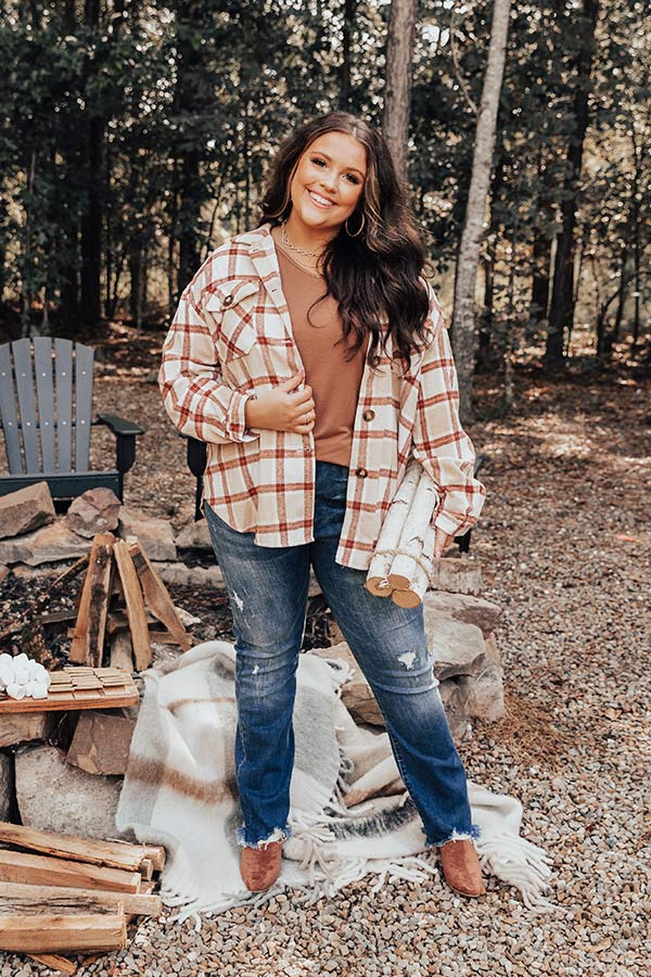 September Sunsets Plaid Jacket Curves