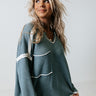 The Wine Down Sweater In Light Teal Image - 1