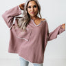 The Wine Down Sweater In Dusty Purple Image - 1