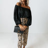 Unspoken Moment Satin Shift Top In Black Image - 1