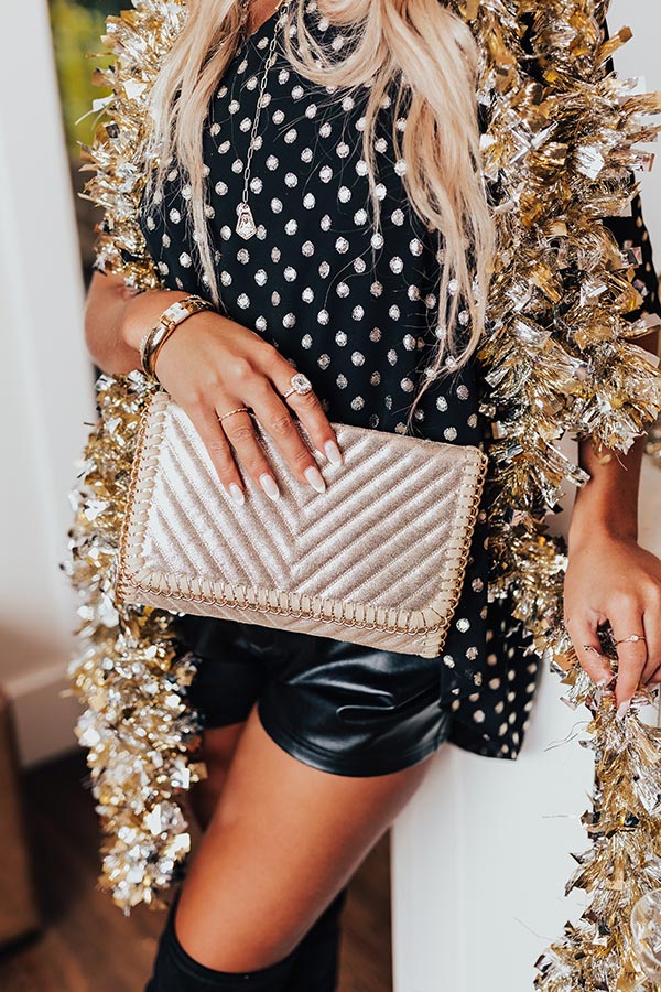 Upper West Side Story Clutch In Champagne
