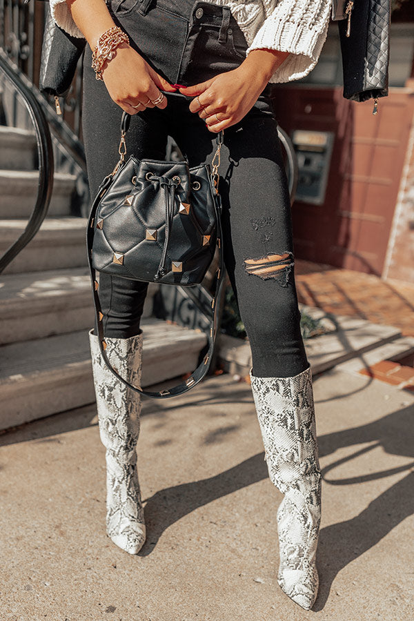 Deepest Desires Faux Leather Crossbody In Black