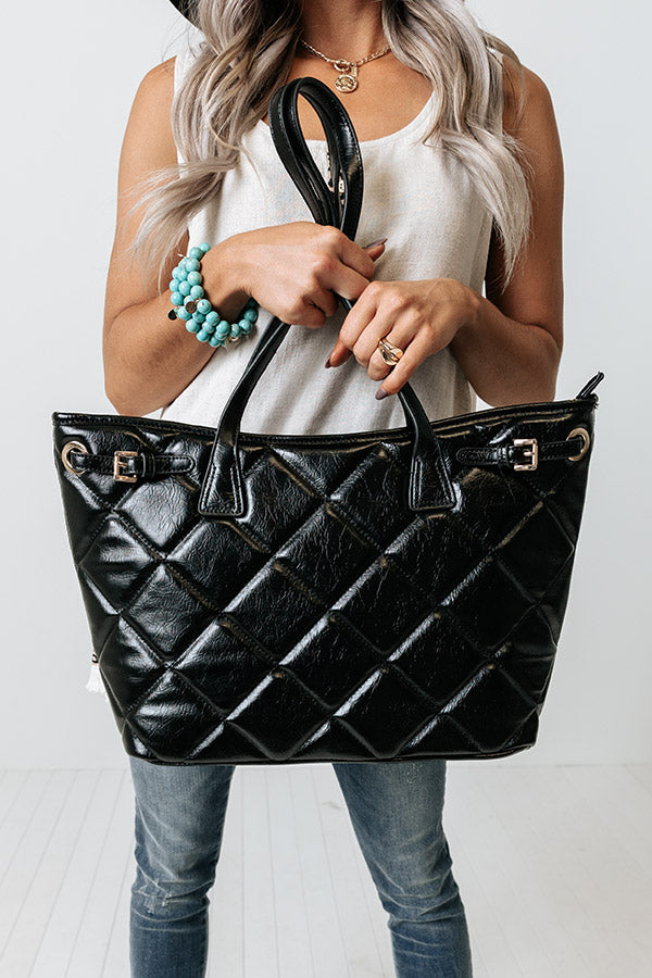 The Maybrook Faux Leather Tote In Black