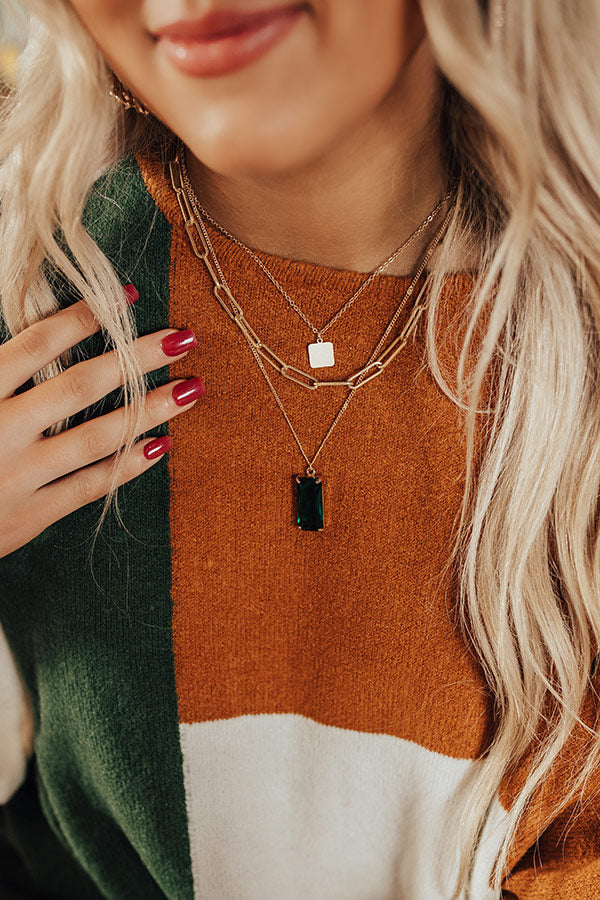 Love Buzz Layered Necklace In Emerald Image - 1