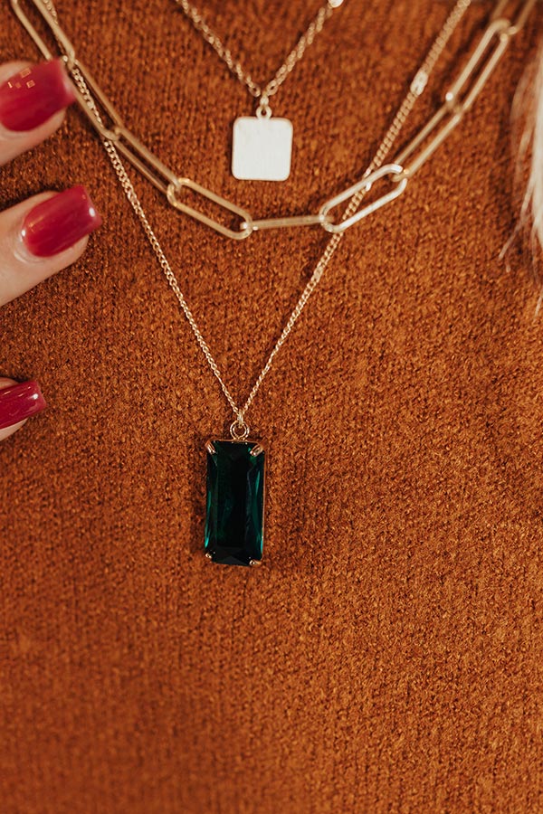 Love Buzz Layered Necklace In Emerald Image - 2