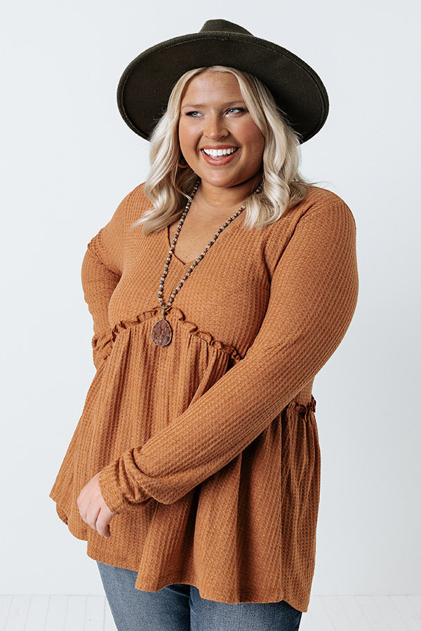 Path To Love Babydoll Top In Rust Curves Image - 1