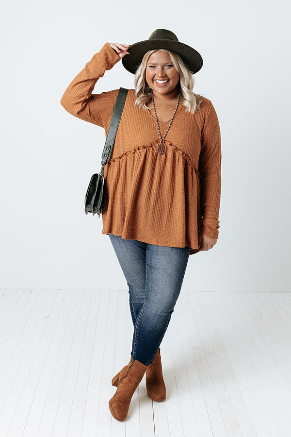 Path To Love Babydoll Top In Rust Curves Image - 2
