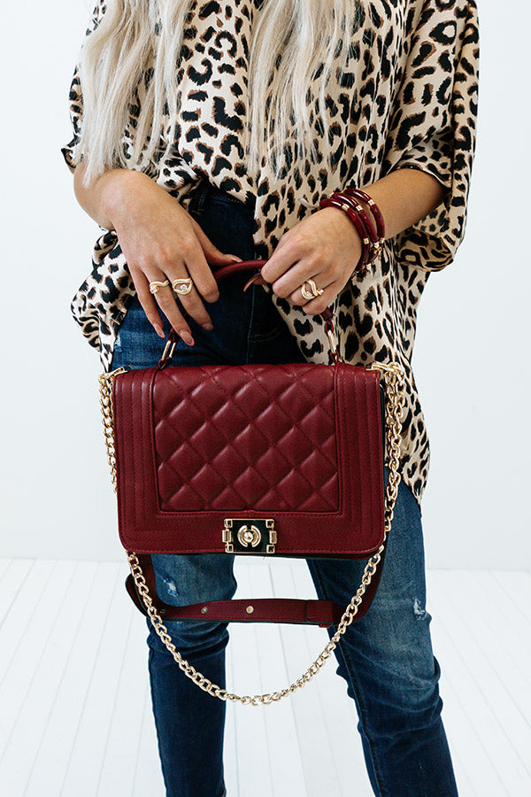 Starts With Love Faux Leather Crossbody In Wine