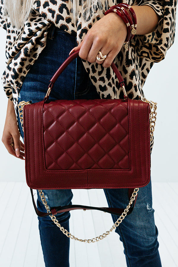 Starts With Love Faux Leather Crossbody In Wine Image - 4