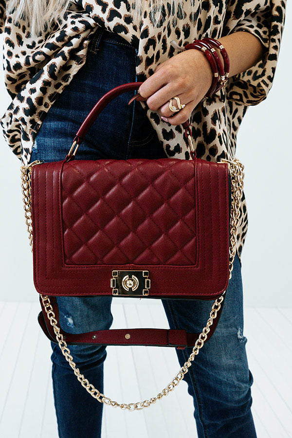 Starts With Love Faux Leather Crossbody In Wine Image - 2