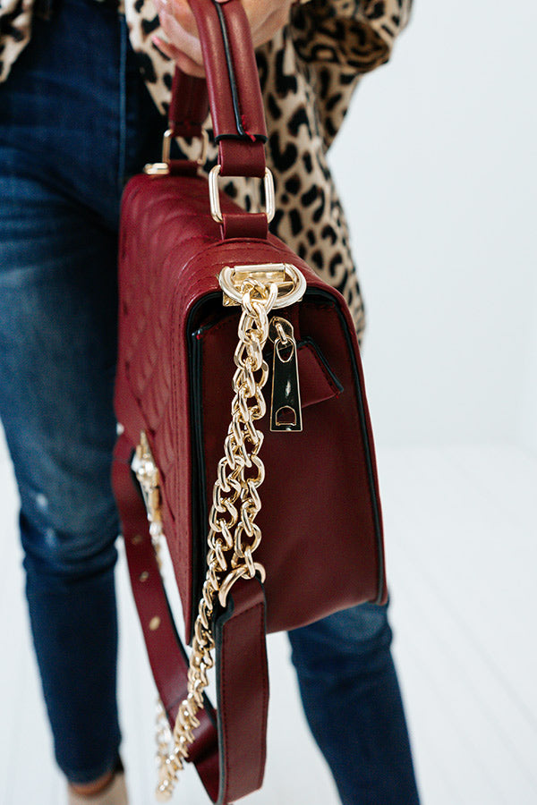 Starts With Love Faux Leather Crossbody In Wine Image - 3