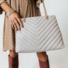 Sass In The City Faux Leather Tote In Grey Image - 1