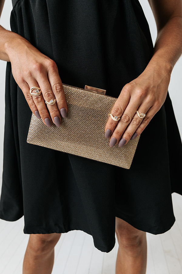 Stolen Moment Clutch In Gold