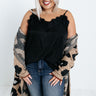 Staple Lace Trim Tank In Black Curves Image - 1