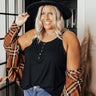 Party Perfection Ribbed Henley Tank In Black Curves Image - 1
