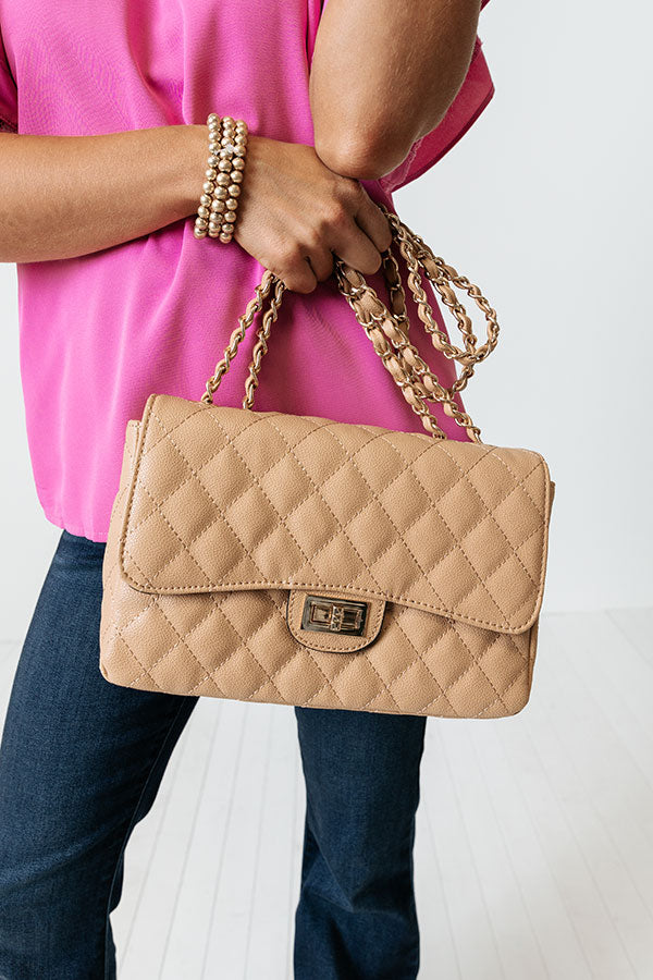 Mod Squad Quilted Tote In Tan Image - 1