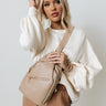 Thinking Out Loud Faux Leather Backpack In Warm Taupe Image - 1
