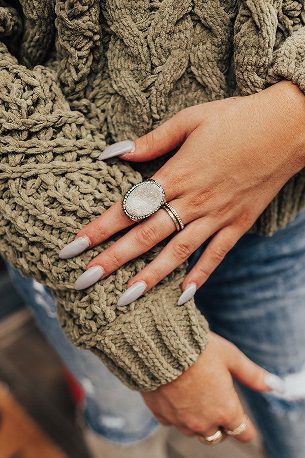 Call Me Angel Druzy Ring In Stone