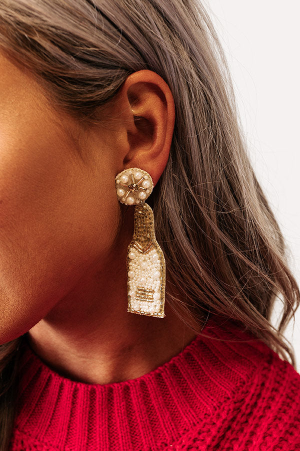 Champagne Hour Beaded Earrings Image - 3