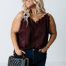 Staple Lace Trim Tank In Merlot Curves Image - 1