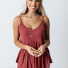 Make Your Debut Babydoll Top In Aurora Red Image - 1