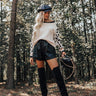 The Starry Faux Leather Shorts in Black Image - 1