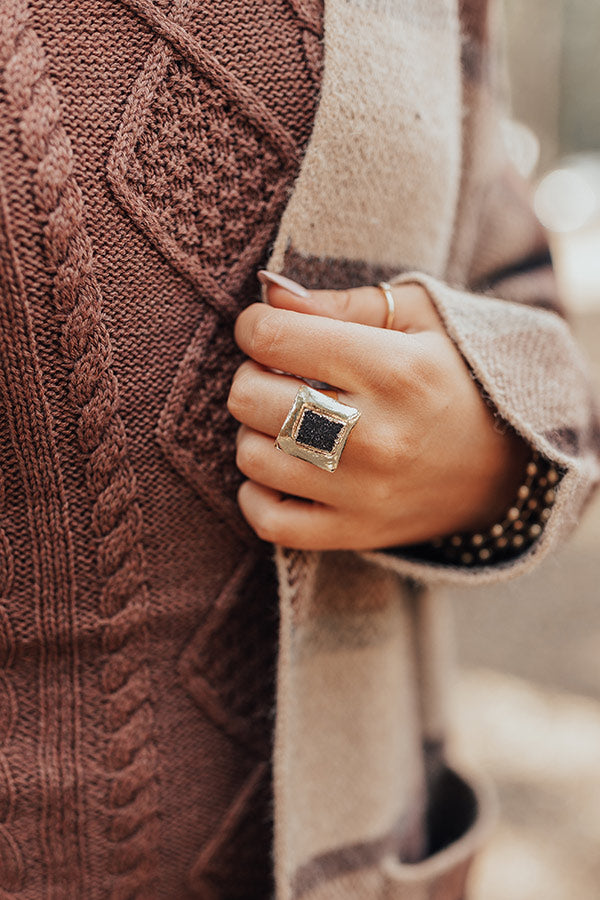 Buried Treasure Druzy Ring In Black
